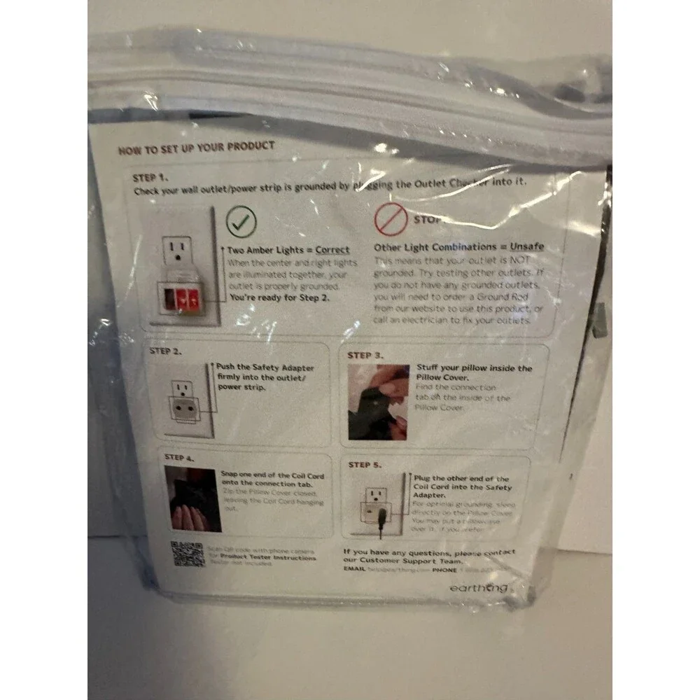 EARTHING Brand Pillow Cover Kit NEW Grounding Conductive Clint Ober Black Std